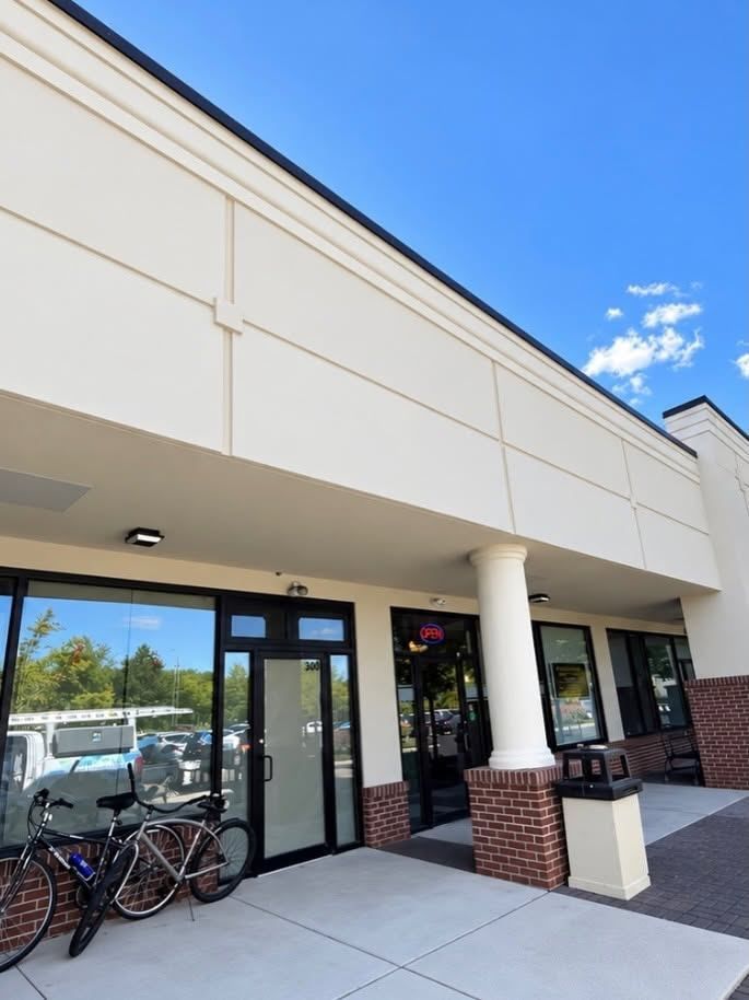 Strip mall facade and storefront, washed — Catanzaro's Power Washing