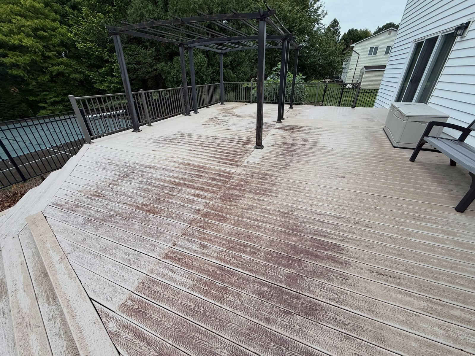 Composite deck, dirty with stains — Catanzaro's Power Washing