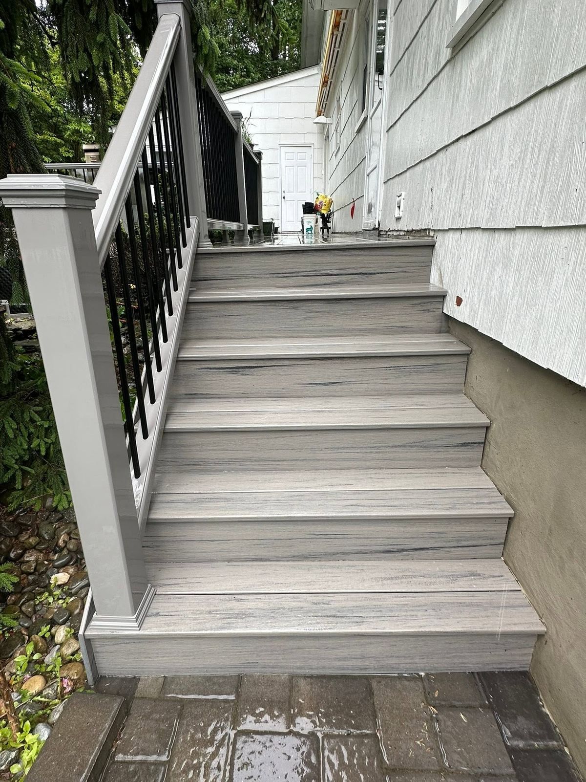 Composite deck stairs, cleaned — Catanzaro's Power Washing