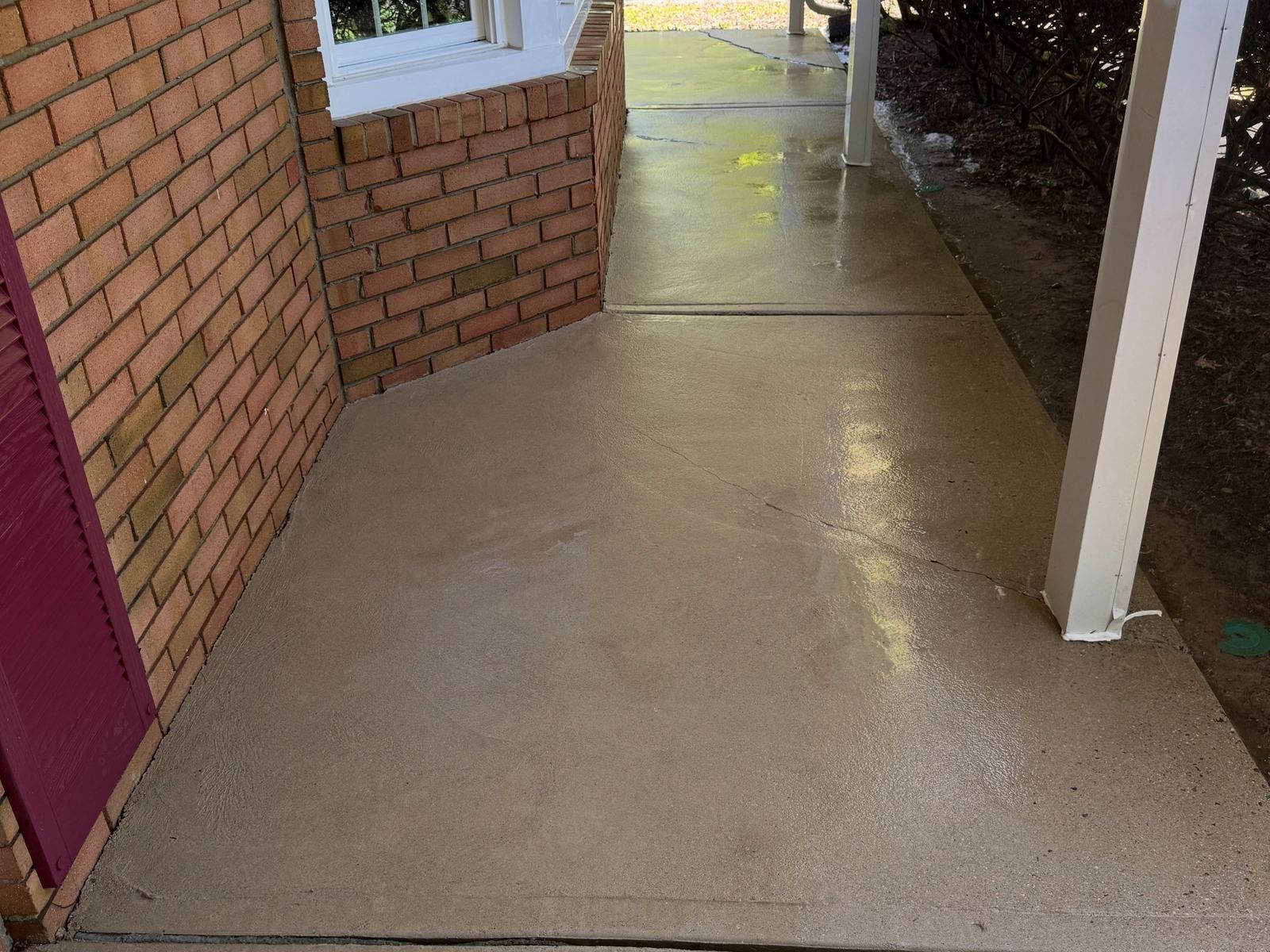 Concrete side walk by brick, after — Catanzaro's Power Washing