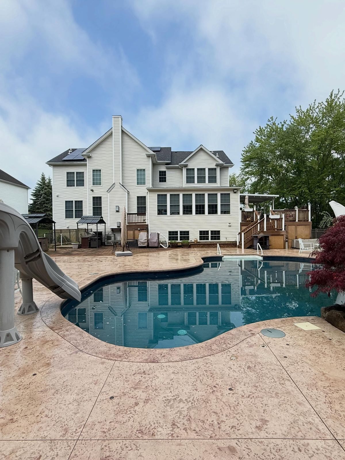 Pool and paver deck at large home, washing — Catanzaro's Power Washing
