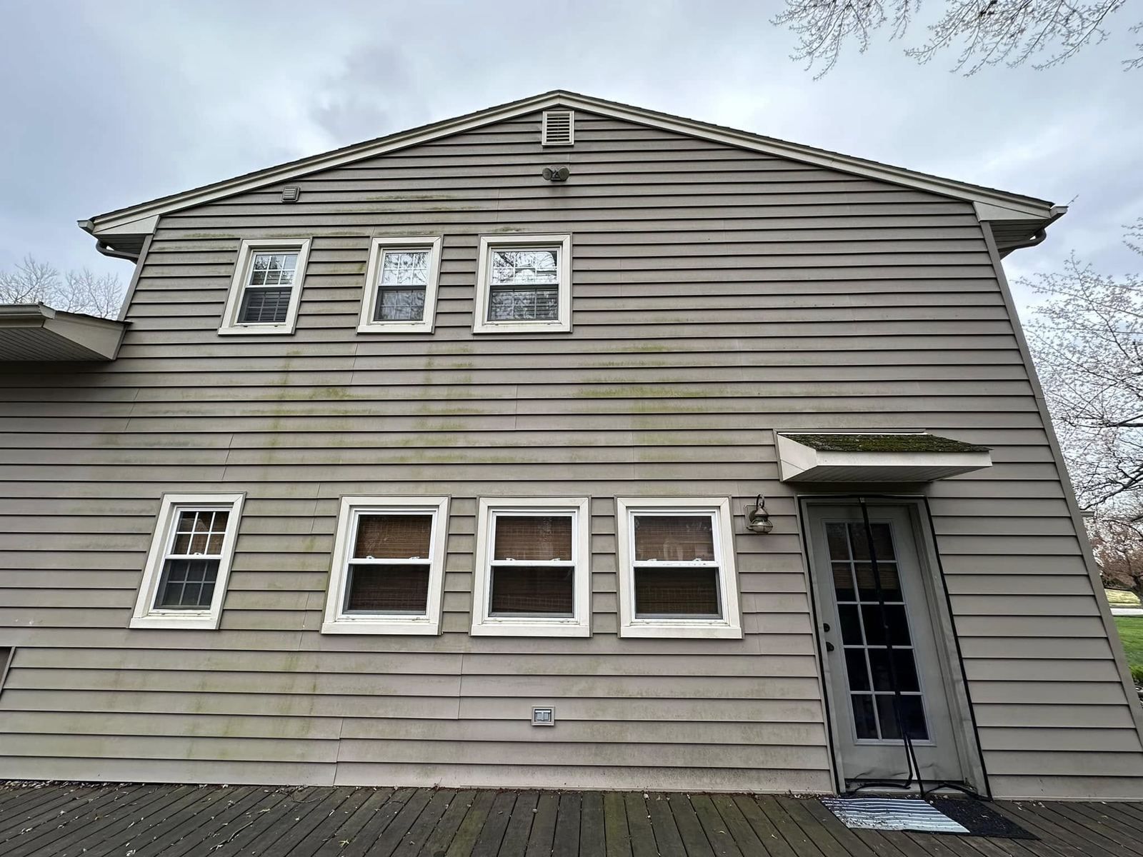 Beige two-story rear — Catanzaro's Power Washing