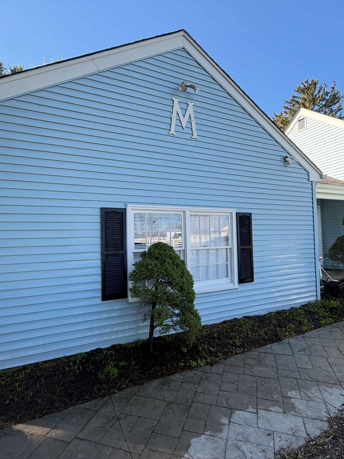 Blue gable siding — Catanzaro's Power Washing