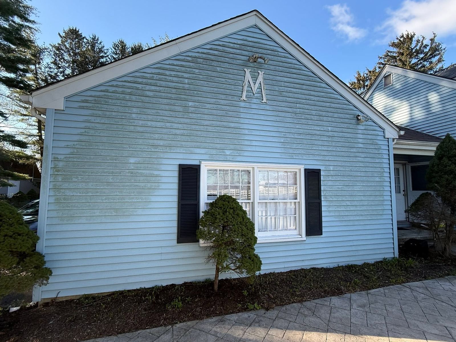 Blue gable siding wide — Catanzaro's Power Washing