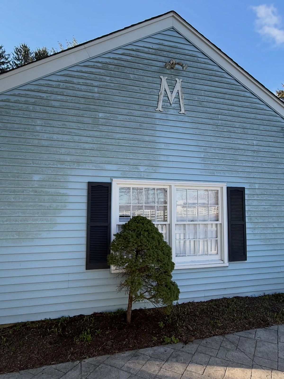 Blue gable siding — Catanzaro's Power Washing