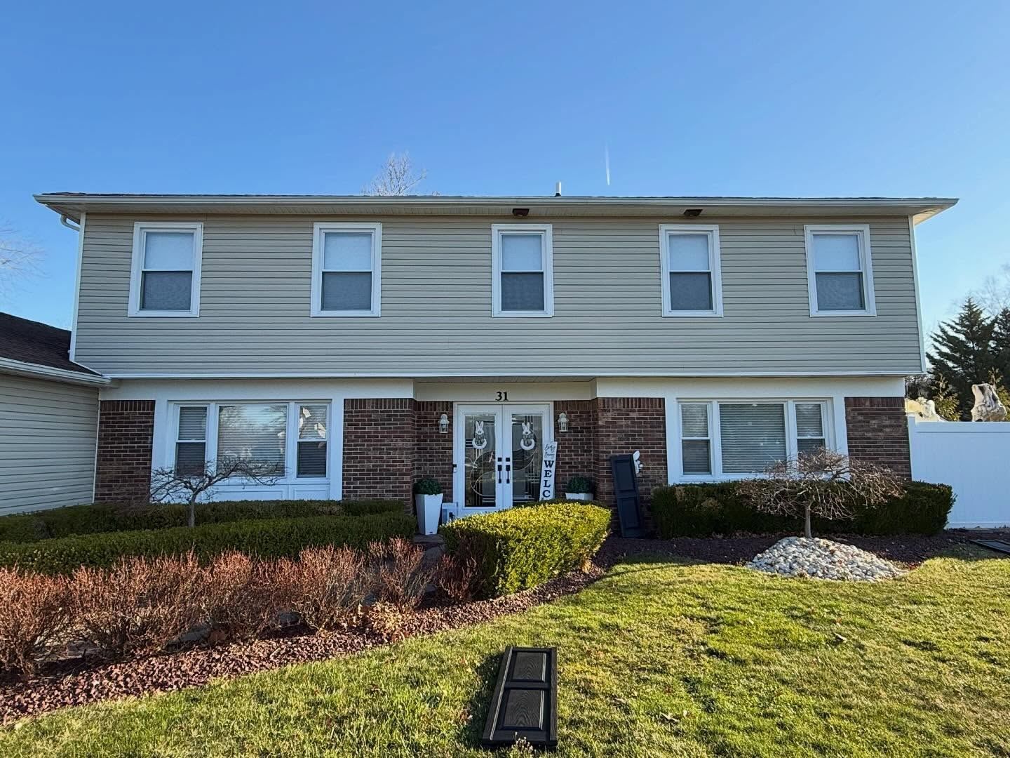 Colonial front with brick lower — Catanzaro's Power Washing