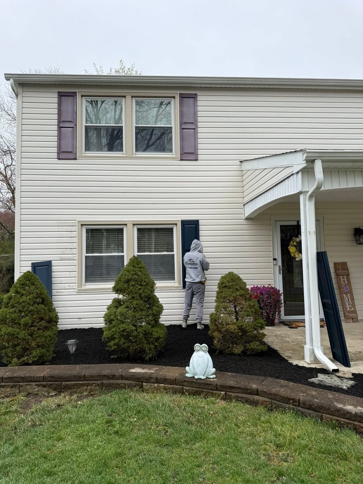 Colonial front door and porch — Catanzaro's Power Washing