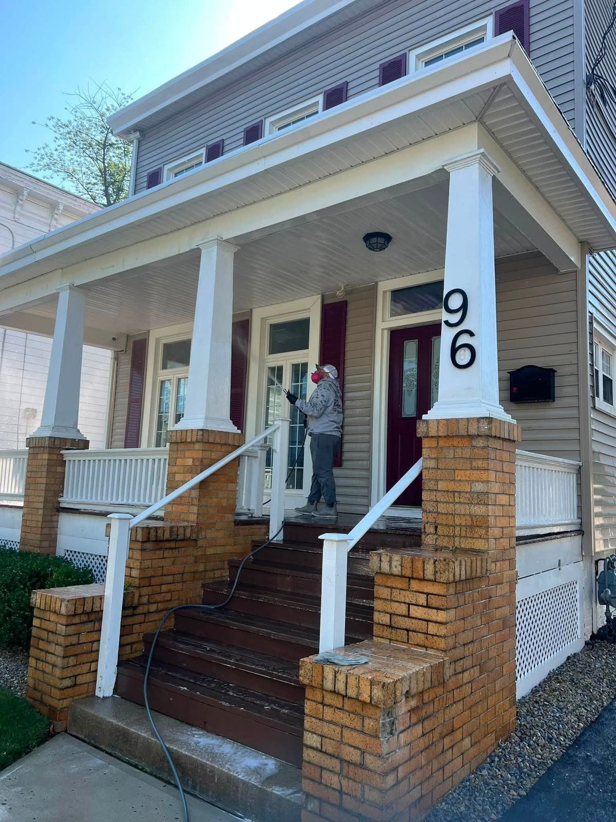 Porch house with brick steps — Catanzaro's Power Washing