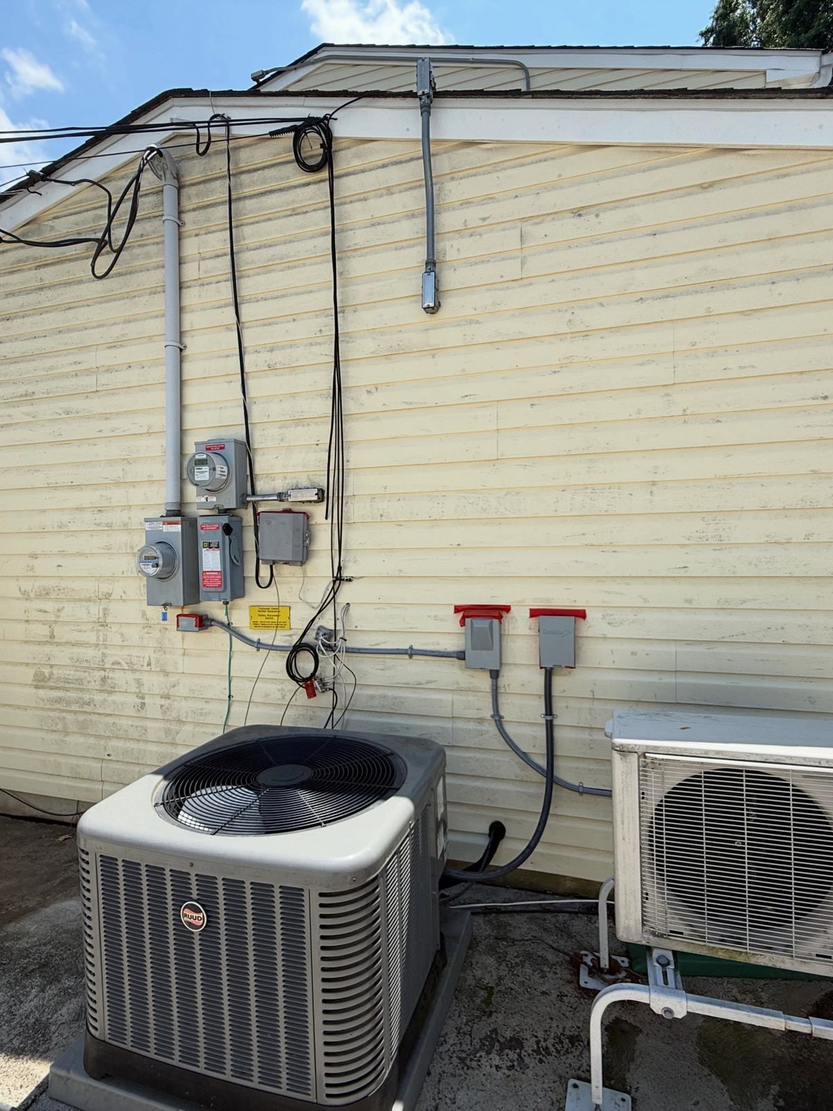 Siding behind AC units, washed — Catanzaro's Power Washing