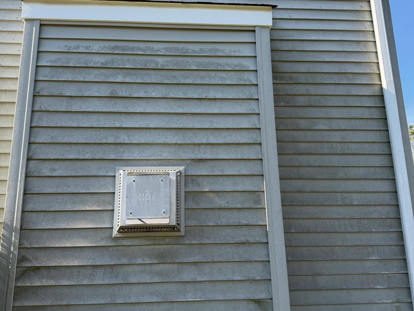 Siding with vent, dirty — Catanzaro's Power Washing