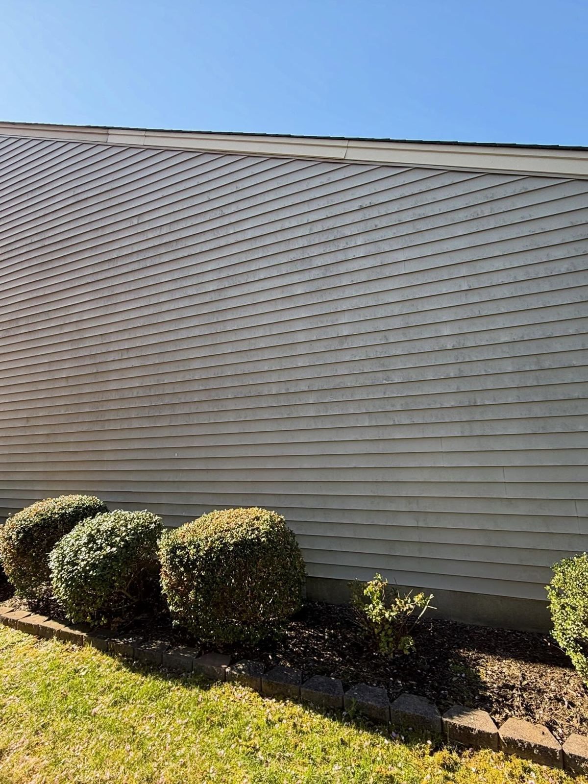 Siding wall close-up, washed — Catanzaro's Power Washing