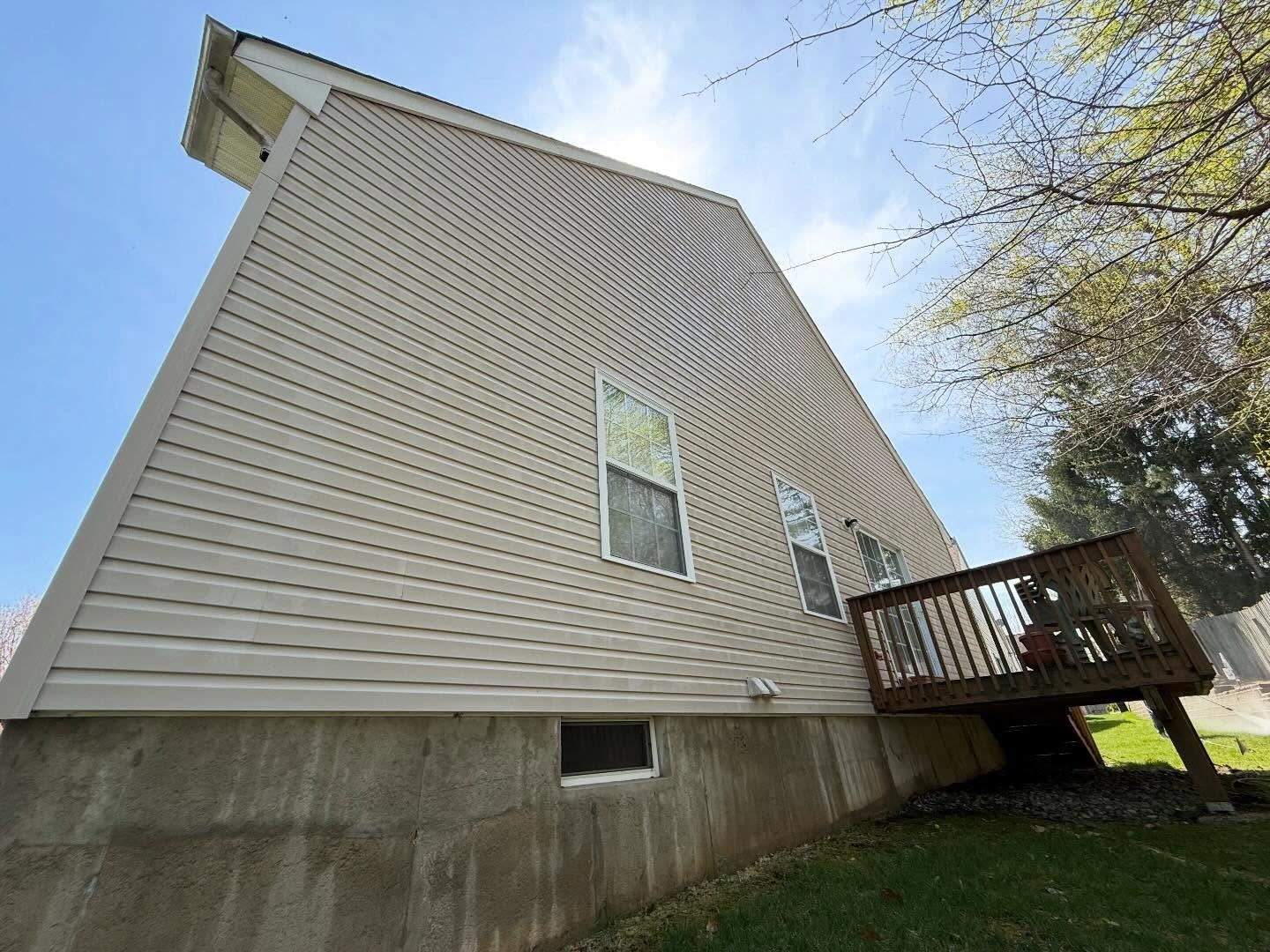 Tall siding side with deck — Catanzaro's Power Washing