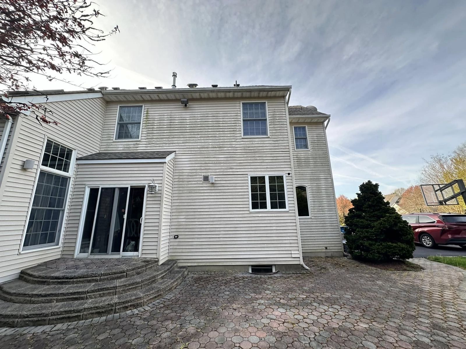 Two-story rear with paver patio — Catanzaro's Power Washing