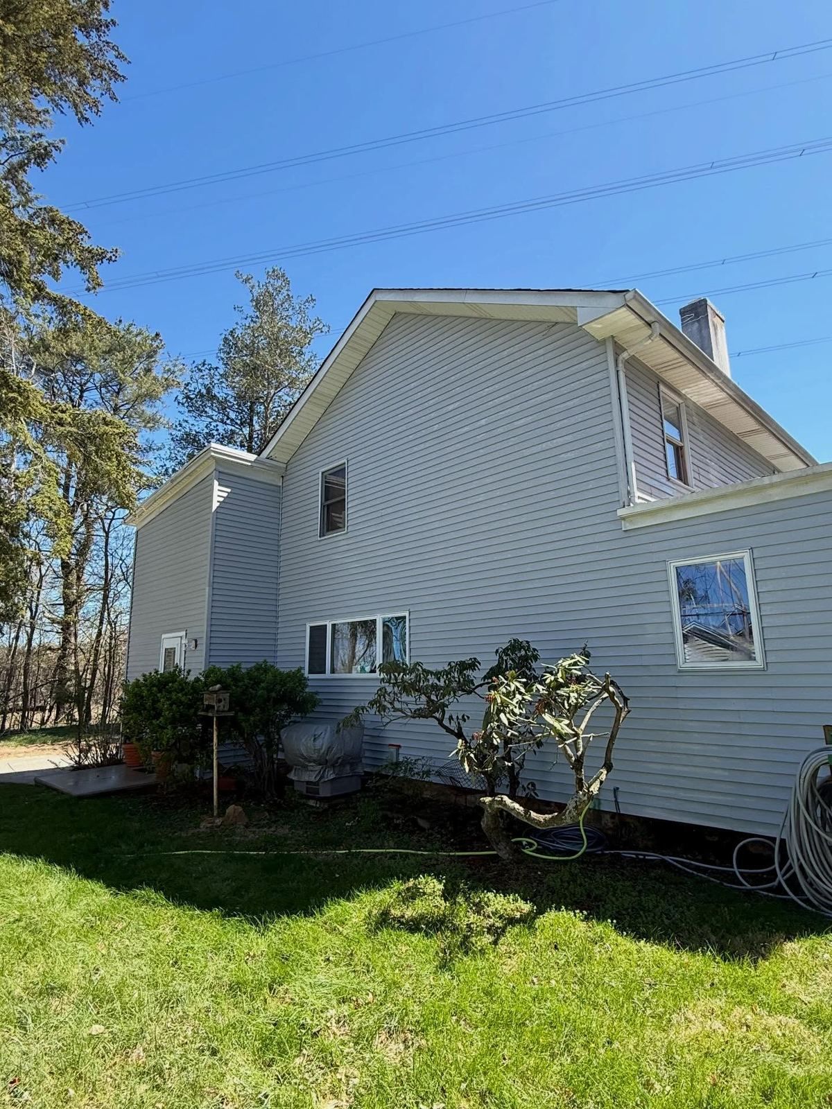 Two-story side yard view — Catanzaro's Power Washing