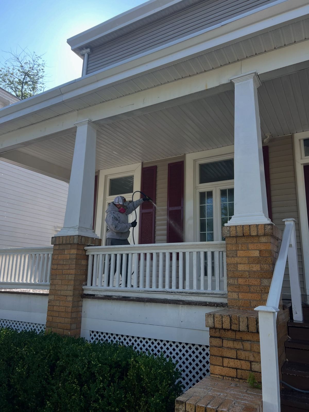 Crew washing porch house — Catanzaro's Power Washing