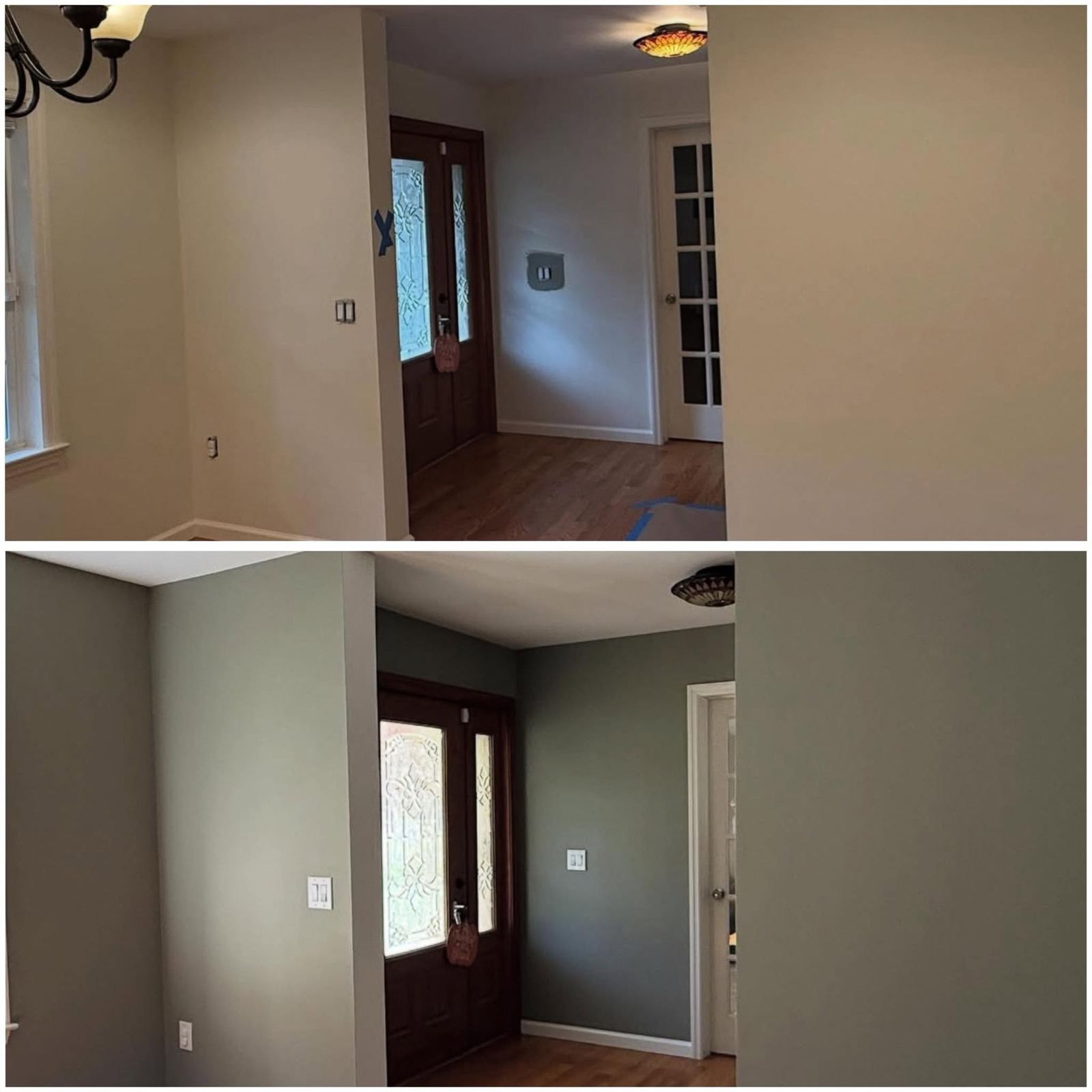 Entry hall, before/after paint pair — Catanzaro's Power Washing