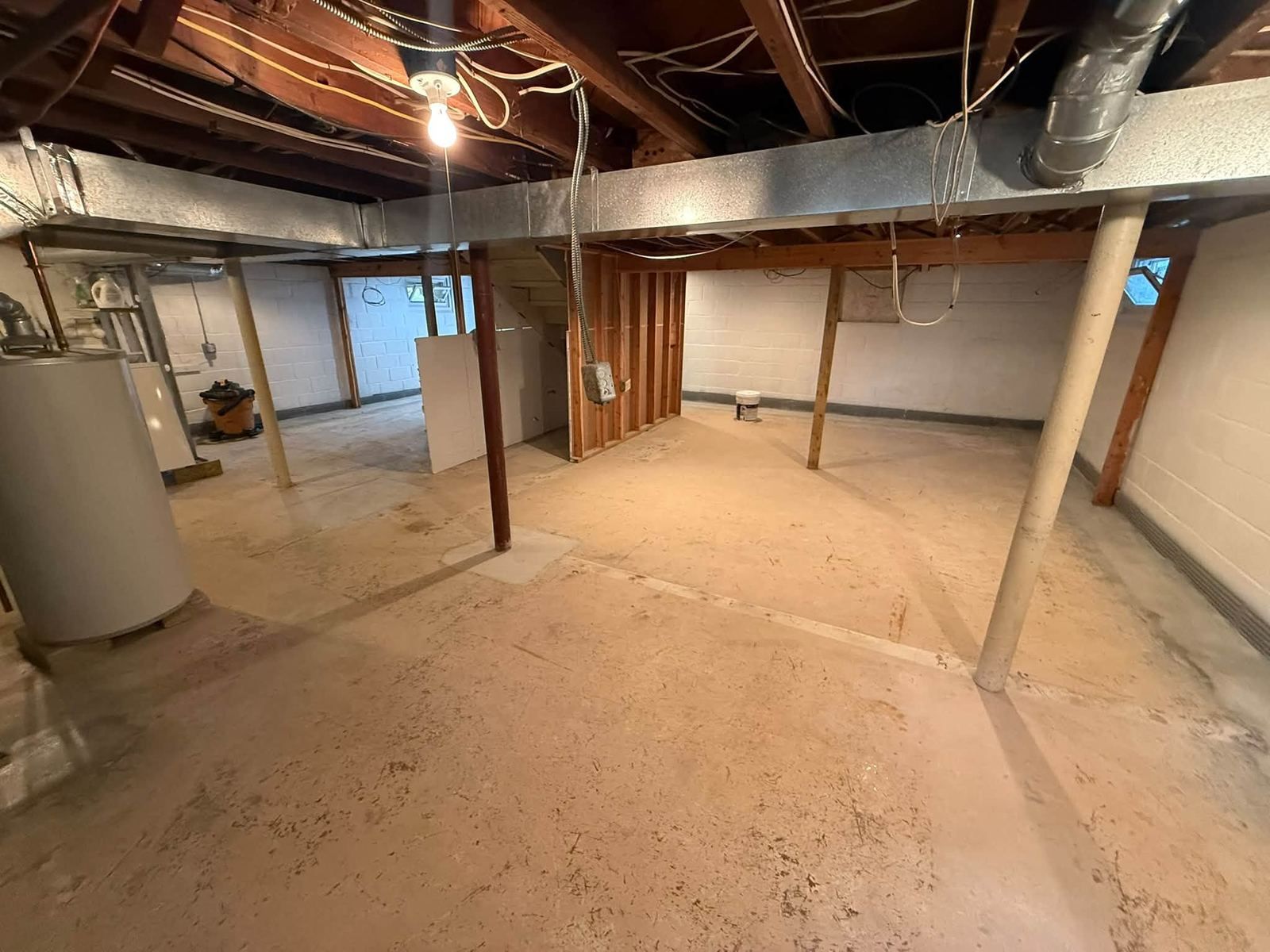 Unfinished basement, before — Catanzaro's Power Washing
