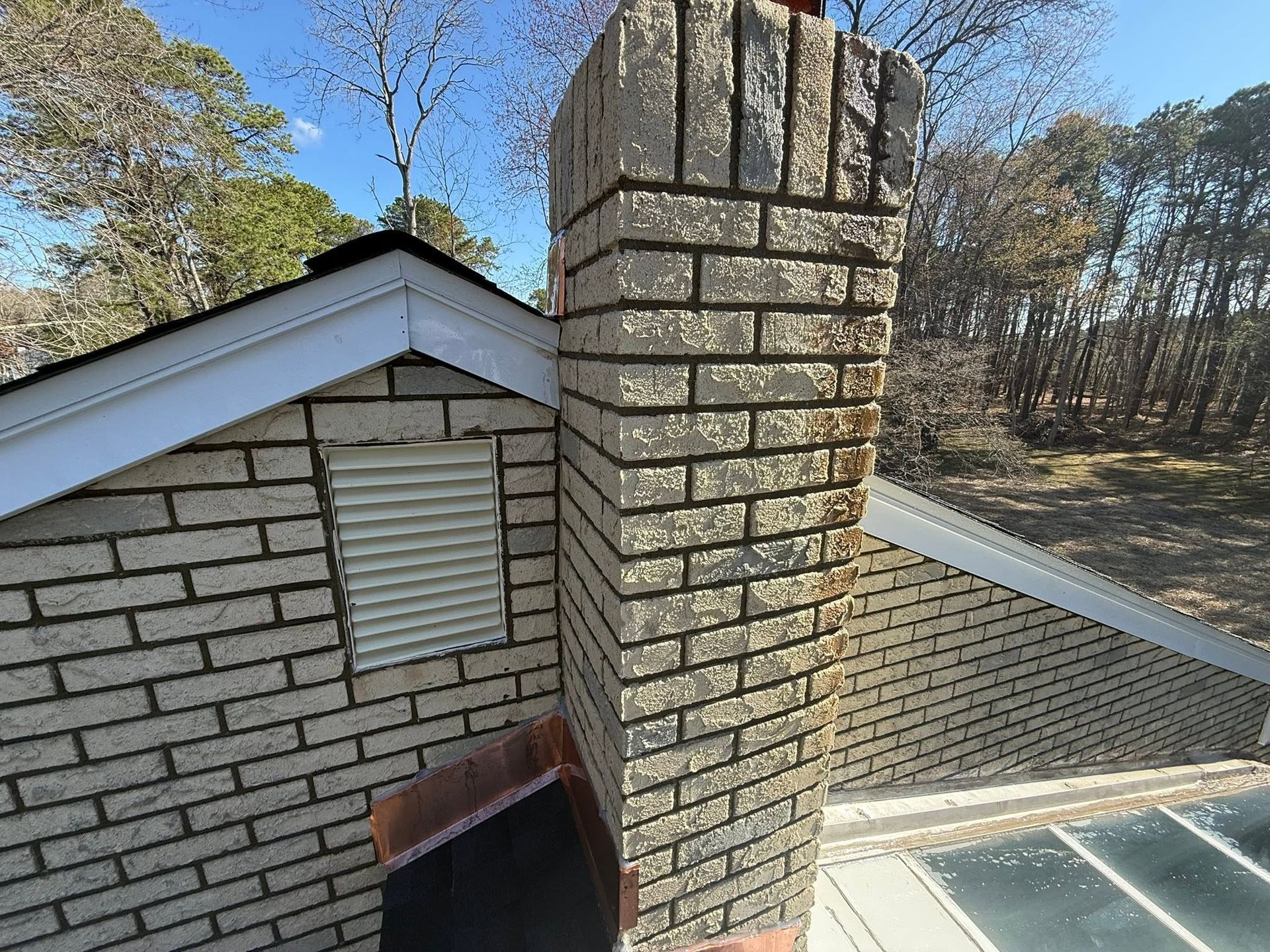 Chimney and gable, cleaned, after — Catanzaro's Power Washing