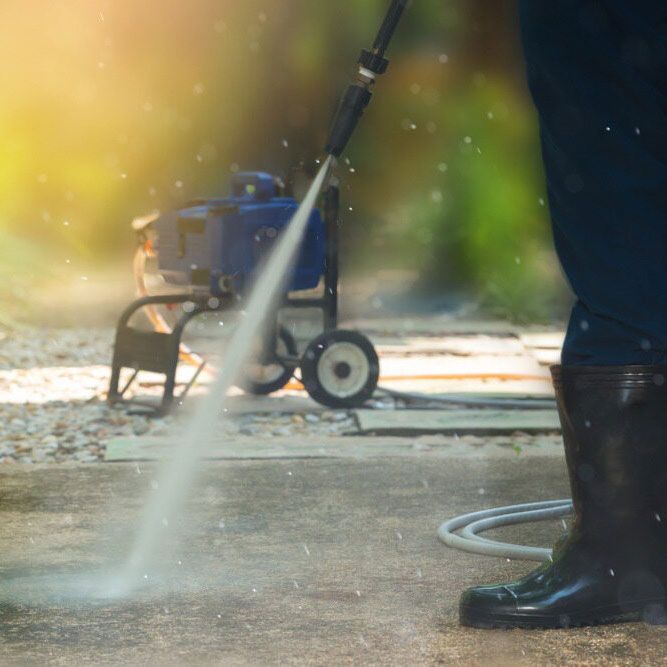 Gleaming Pressure-Washed Outdoor Concrete Enhancing Curb Appeal - Comprehensive Cleaning Services in Ballina