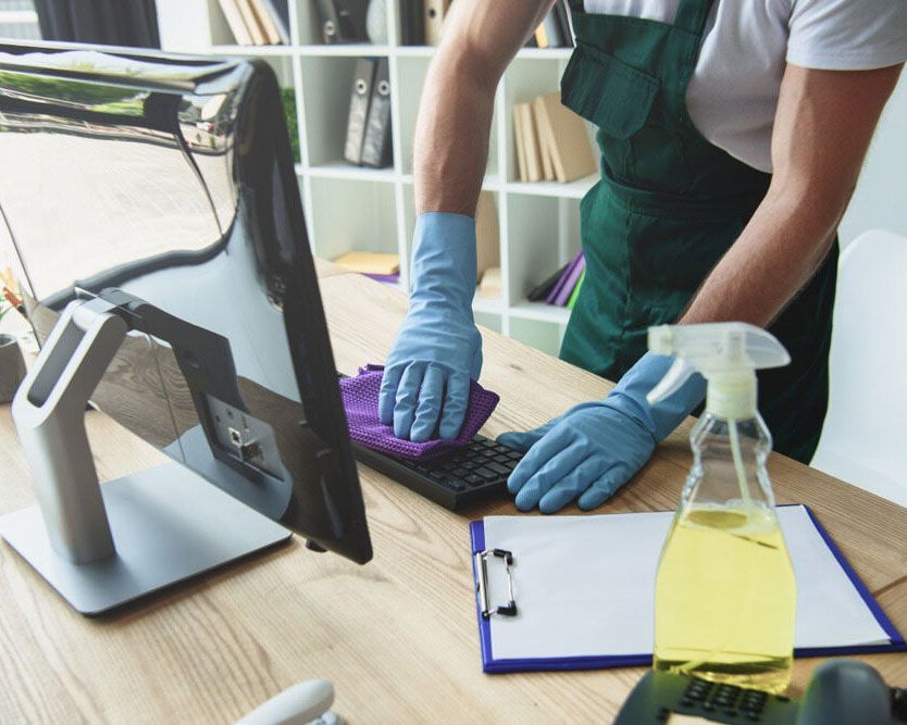 Efficient Keyboard Cleaning Service in Action - Professional Cleaner in Lennox Head