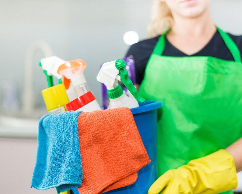 Blue Bucket Full Of Cleaning supplies - Comprehensive Cleaning Services in Ballina