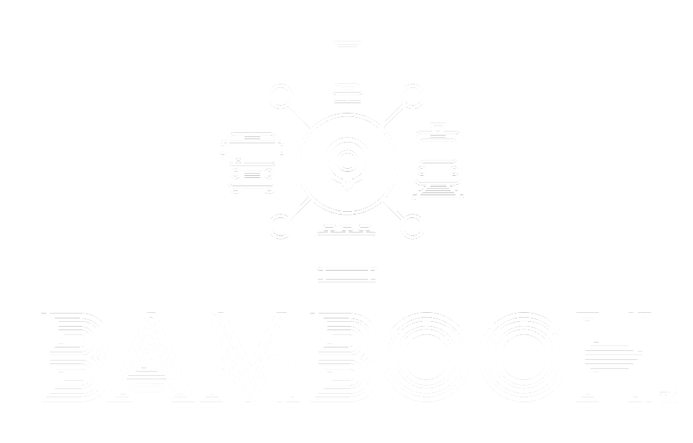 Logo for a company called bambooh in white