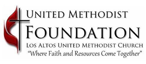 United Methodist Foundation logo with red cross, black text, and Los Altos United Methodist Church tagline United Methodist Foundation logo with red cross, black text, and Los Altos United Methodist Church tagline