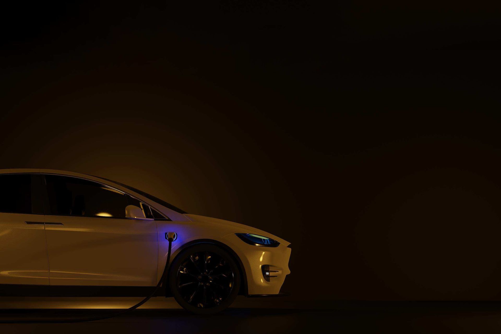 Yellow Sports Car In Low Light, Side View Against A Dark Background — All Star Electrical Services in Wollongong, NSW