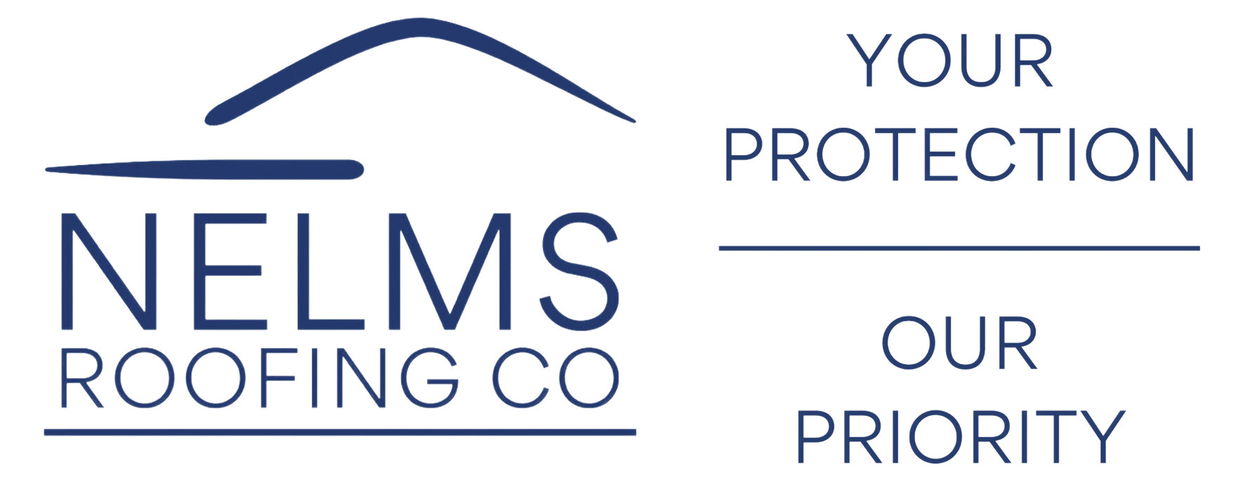NEIMS Roofing Co logo with blue roof icon and the slogan “Your Protection Our Priority”