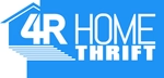 4R Home Thrift logo in blue and white with a stylized house icon