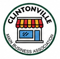 Clintonville Main Business Association logo with a storefront under a striped awning