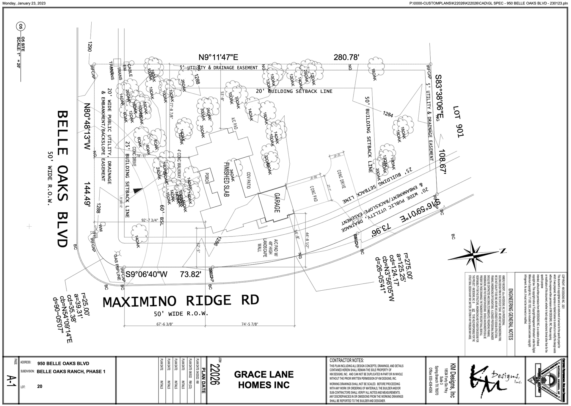 Property Plat for Home Site