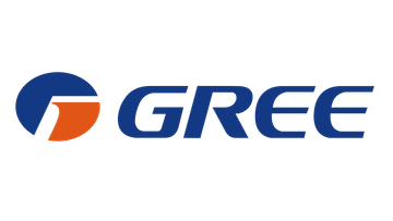 Logo GREE en bleu et orange sur fond blanc