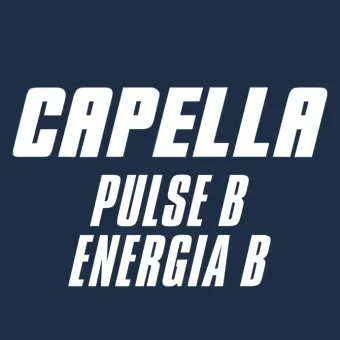 Logo bleu avec texte blanc : « CAPELLA PULSE B ENERGIA B »