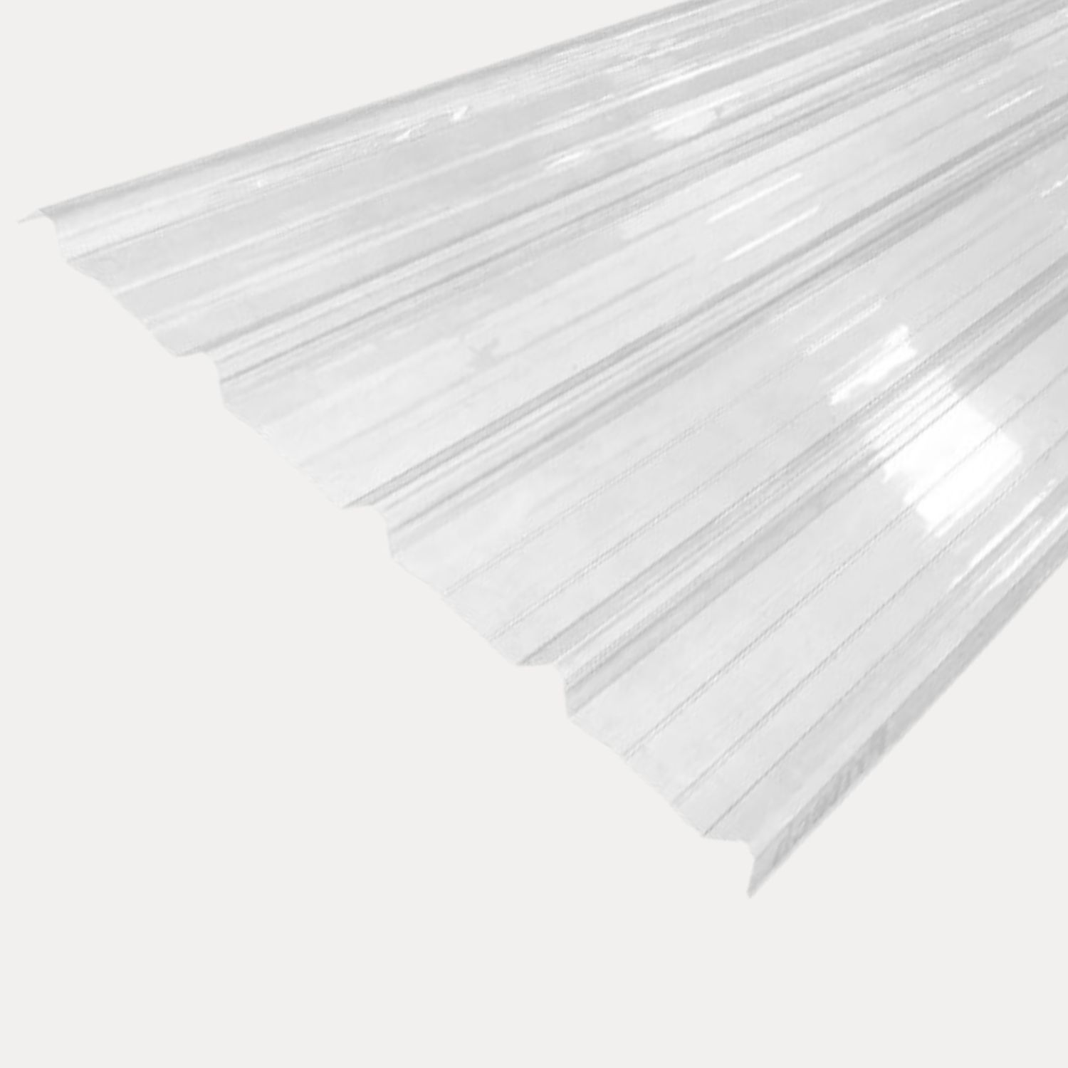 Lámina de plástico corrugado transparente para techos.