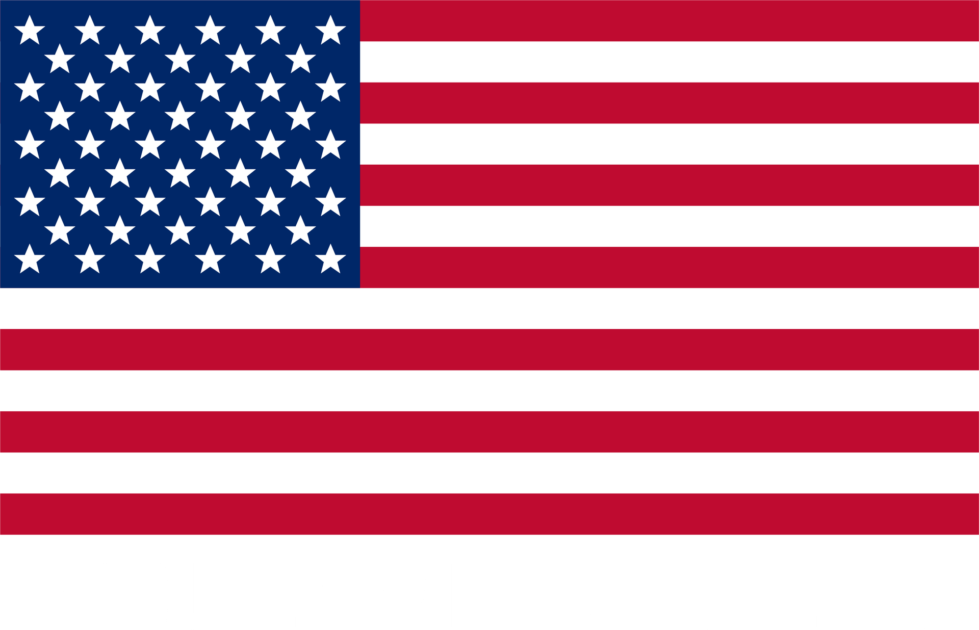 American flag with red and white stripes and blue field of white stars.