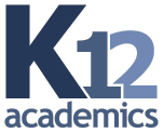 K12 academics logo: dark blue