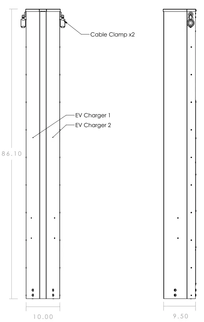 Wattz Up Standard Pedestal for EV Chargers
