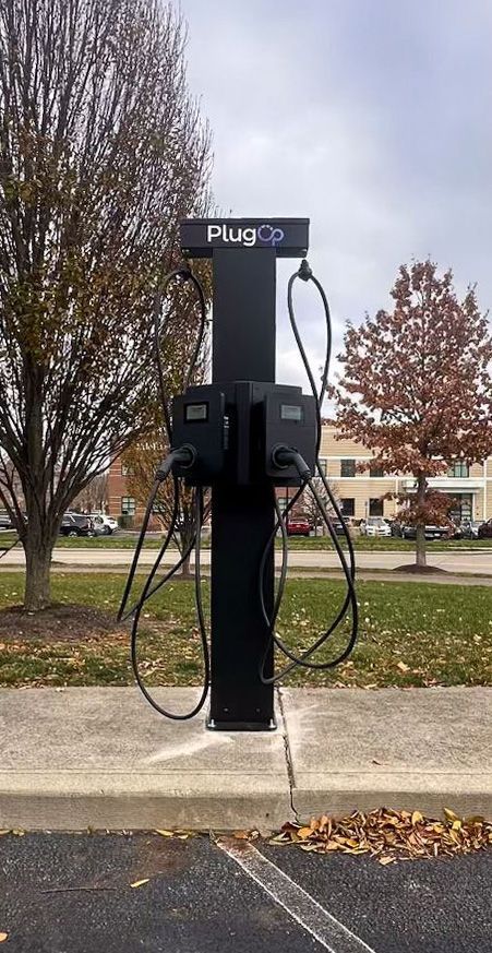 wattz up dual retraction EV charging pedestal