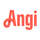 Angi logo in coral pink