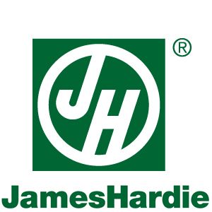 A green and white logo for jameshardie