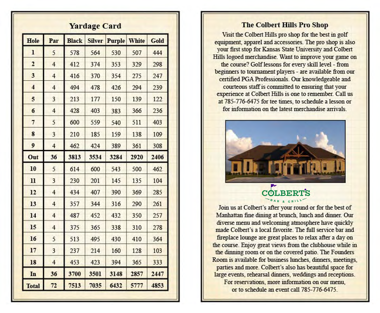 Golf Course Information Colbert Hills Manhattan KS