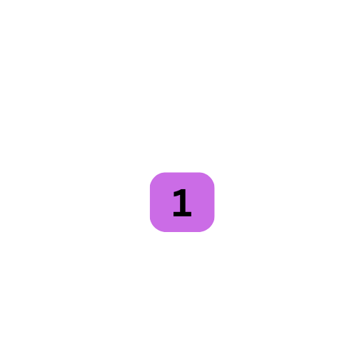 Purple rounded square with the number 1 in black.