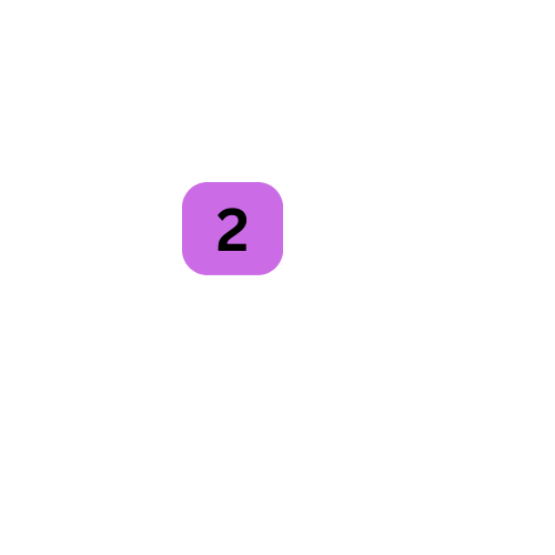 Purple rounded square with the number 2 in black.