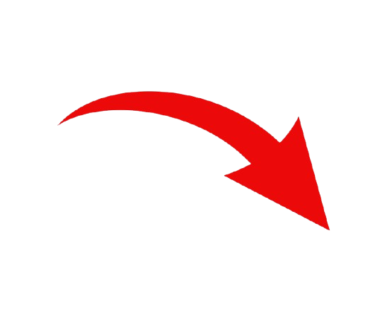 Red, curved arrow pointing down.