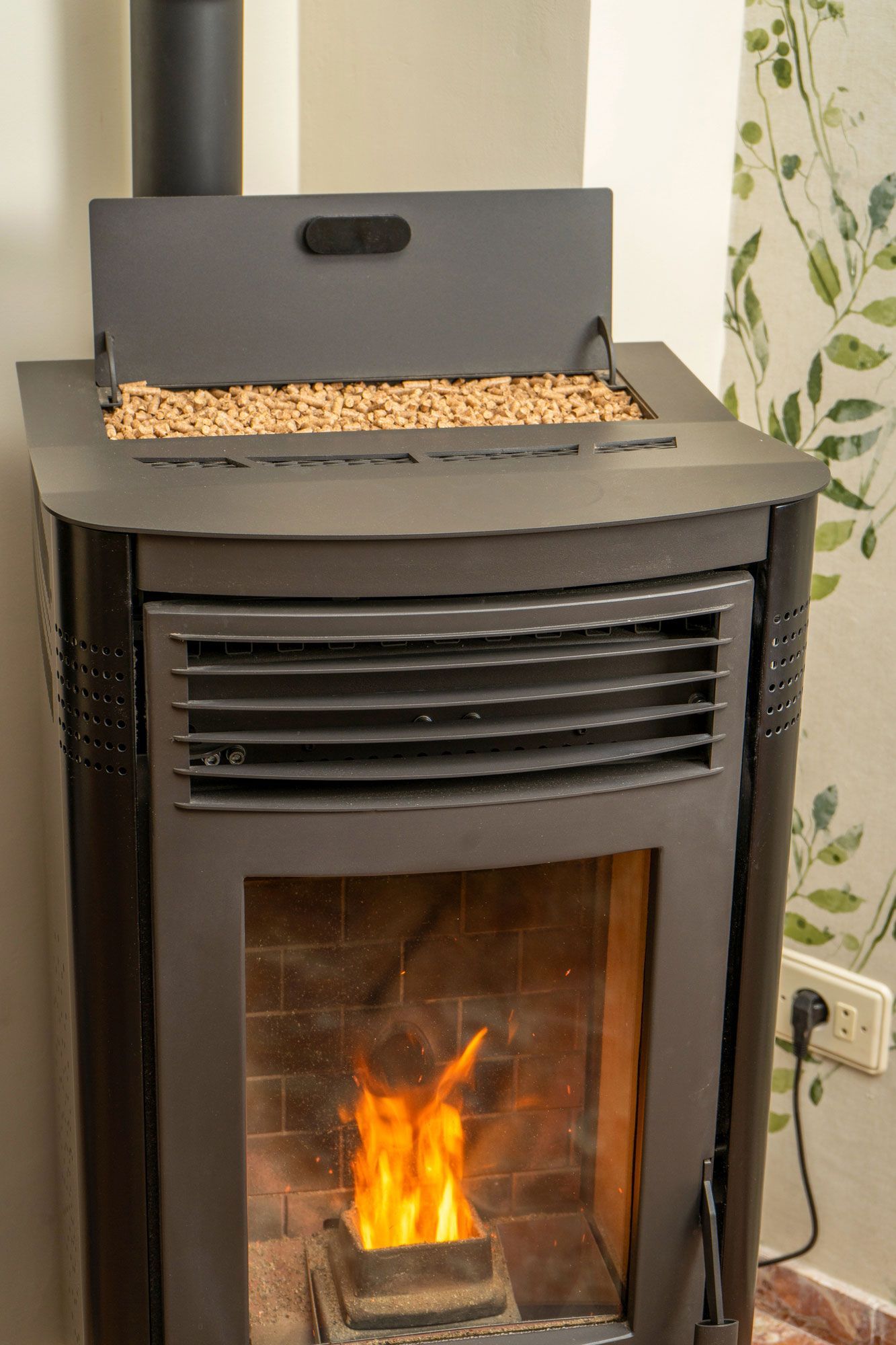 stufa a pellet in funzione