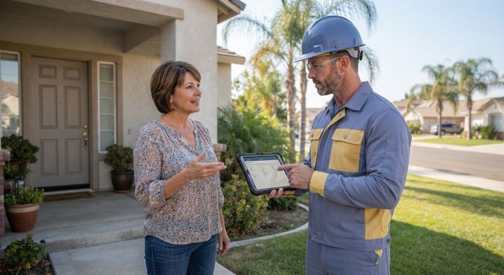 Homeowner requesting an insulation service estimate from a contractor in Turlock CA
