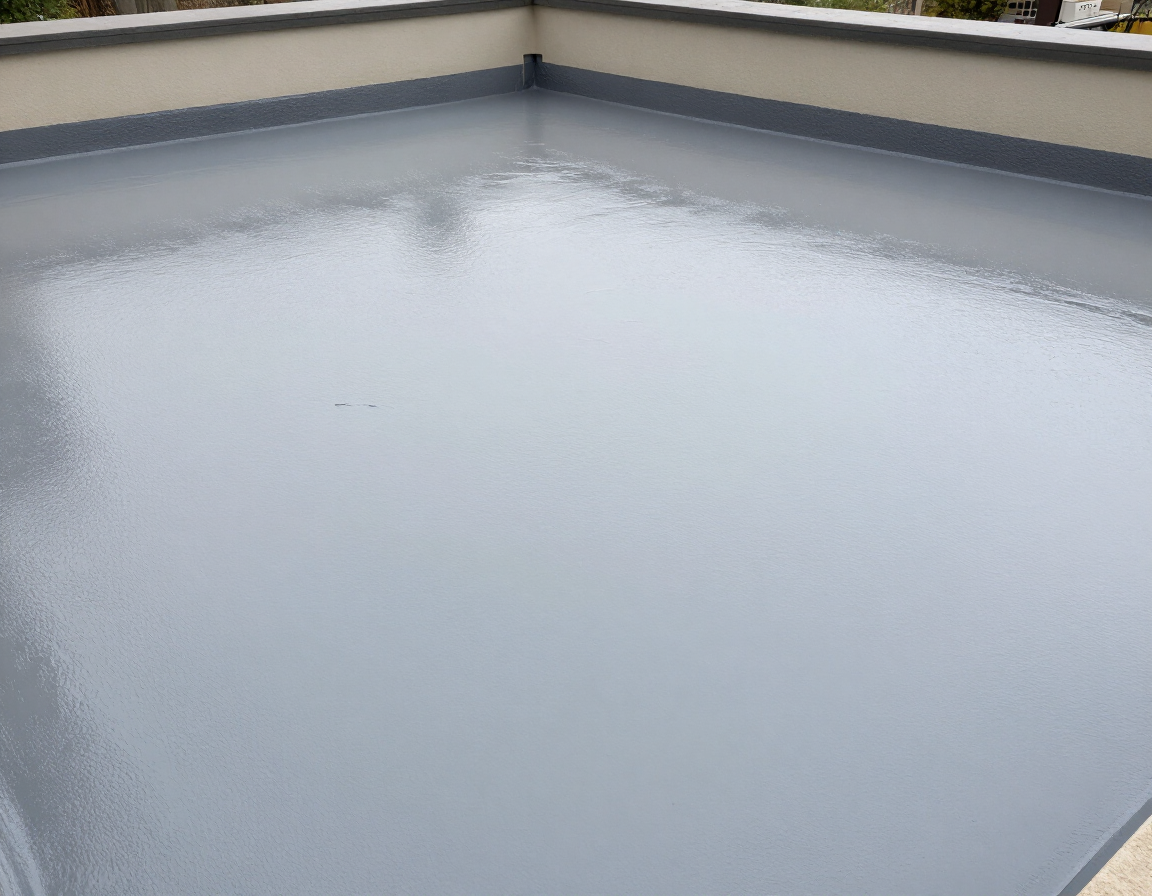 Terraza con acabado impermeable recién aplicado