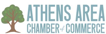 The logo for the athens area chamber of commerce has a tree on it.