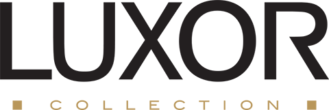 The luxor collection logo is black and gold on a white background